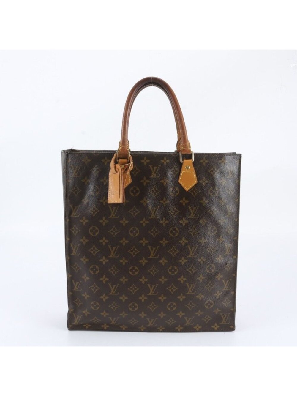 Louis Vuitton Monogram Sac Plat Leather Tote Bag